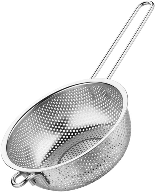 DOITOOL Stainless Steel Fry Basket with Long Handle 16.85 Inch Micro-Porous Strainer Colander for Draining Fried Food Vegetables Fruits and Seafood