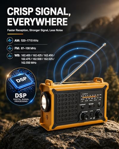 Emergency Radio with Hand Crank & Solar, NOAA Weather Band - Image 7