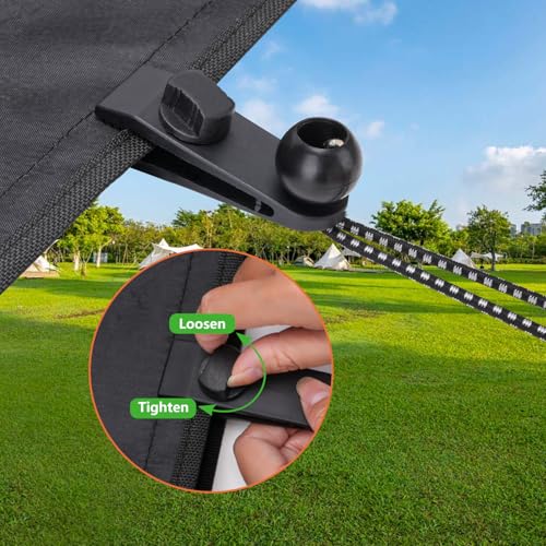 Tarp Clips Heavy Duty Lock Grip, 20 Pcs Tarp Clamps & Bungee - Image 7