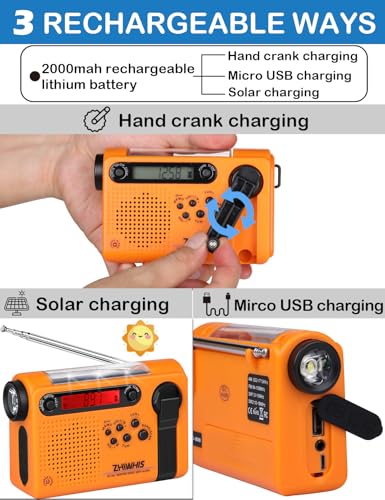 ZHIWHIS Emergency Radio with Alerts, NOAA Weather/AM/FM - Image 5