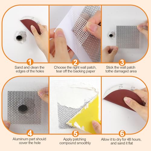 Romeda Drywall Patch Kit 11 Pack, 4/6/8 Inch Wall Patch | Home Repair - Image 5