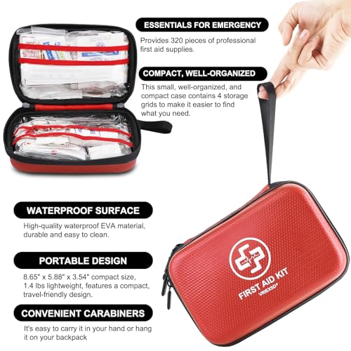 VRIEXSD Premium 320-Piece First Aid Kit, Waterproof EVA Hard - Image 5
