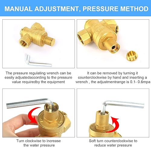 Water Pressure Regulator 1/2 inch with Gauge, Made of 100% High - Image 6