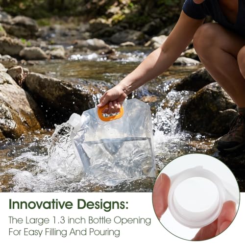 12 Pack Foldable Water Storage Bag, 1.3 Gallon Clear - Image 5