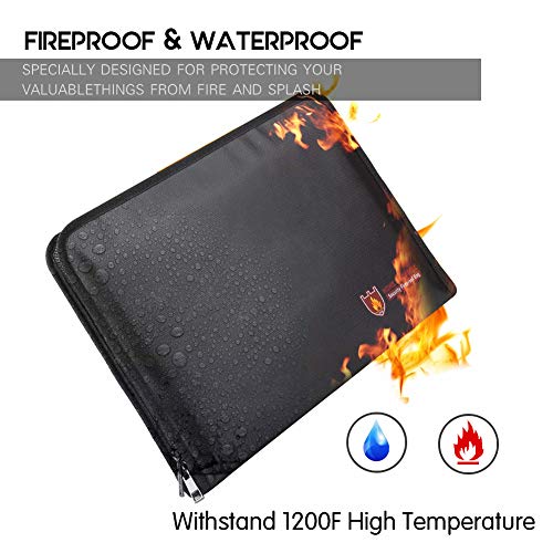 Fireproof Document Bag Fire & Water Resistant File Folder - Image 3