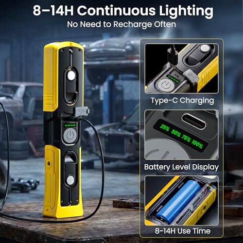 Magnetic Rechargeable Flashlight, LED Underhood Work Light - Image 6