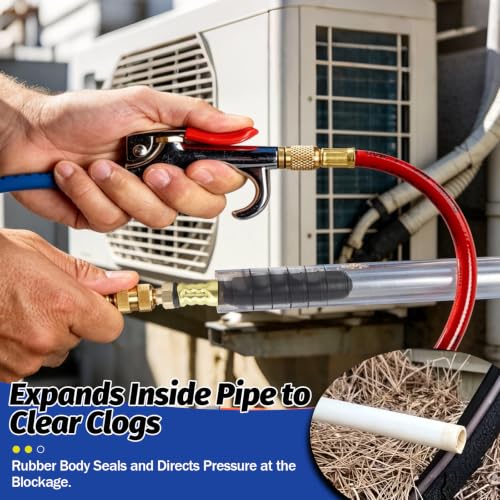 HVAC Drain Line Blow Out Tool, Drain Bladder for 3/4" to 1" Pipes - Image 6