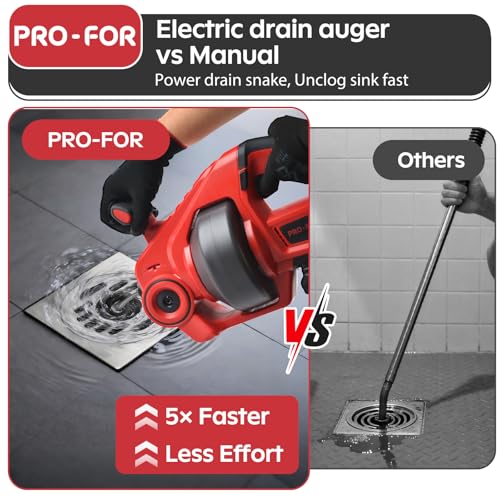 20V Cordless Electric Drain Snake, 25 ft Drain Auger Clog Remover - Image 5