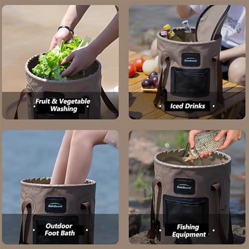 Outdoor Folding Bucket 2pcs, Portable Bucket with Valve - Image 6