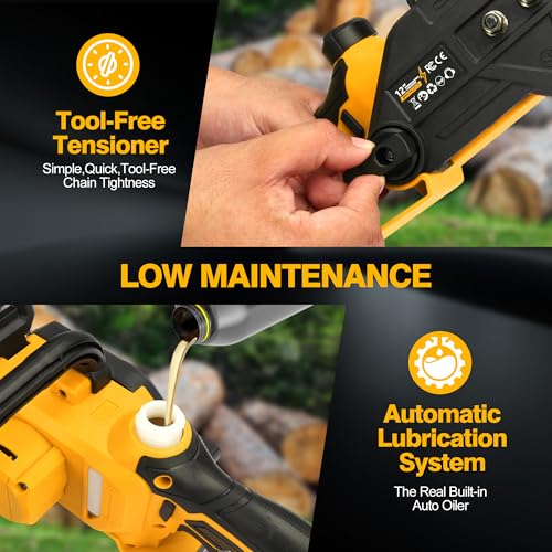 12" Electric Chainsaw Cordless, 20V Battery Powered - Image 6