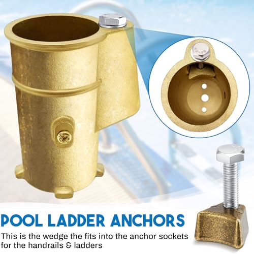 4 Pcs Pool Ladder Anchors Bronze Wedge Assembly Swimming - Image 5