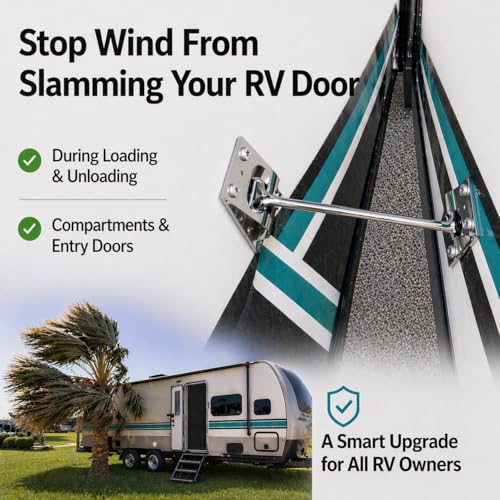 RV Trailer 6” Stainless Electropolished Door Hold Latch Wind - Image 6