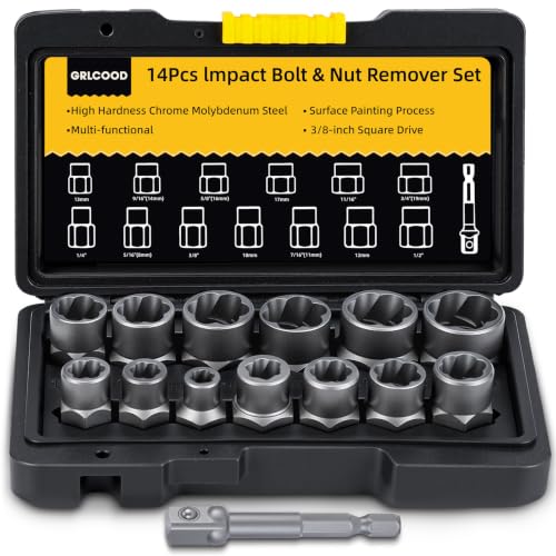 Bolt Extractor Kit, 14 PCS Impact Bolt & Nut Remover Set - Image 2