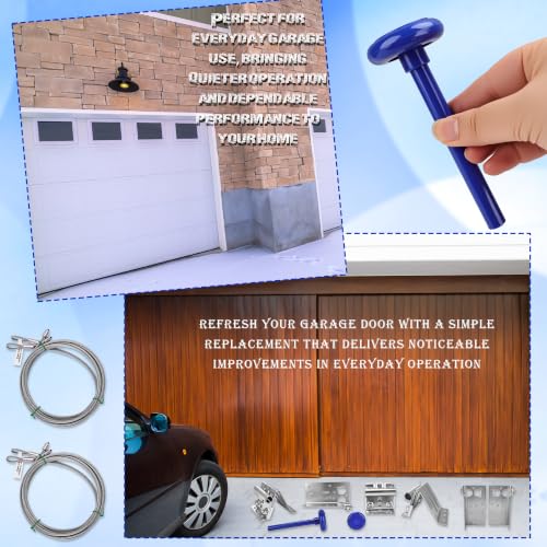 30 Pcs Garage Door Hardware Kit Quiet Nylon Rollers Hinges - Image 6