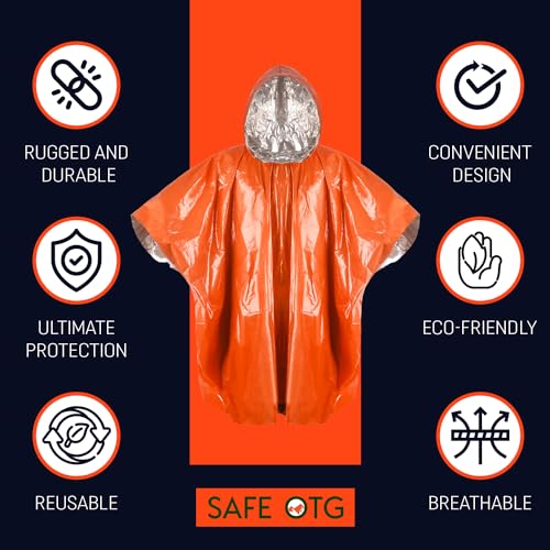 Emergency Survival Rain Poncho 4 pack Thermal Mylar Space - Image 4
