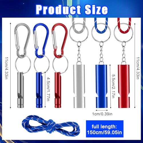 6-Pack Emergency Whistle Survival Loud, Coach Whistle - Image 3