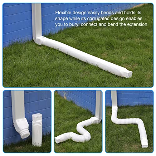 plusgutter 4 Pack Rain Gutter Downspout Extensions Flexible - Image 5