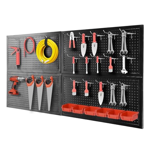 Jack Boss 48x24 Inch Metal Pegboard Wall Organizer, Black - Image 2
