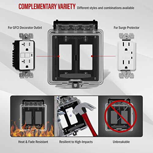 ENERLITES 2-Gang Weatherproof Outdoor Outlet Cover Extra-Duty - Image 6