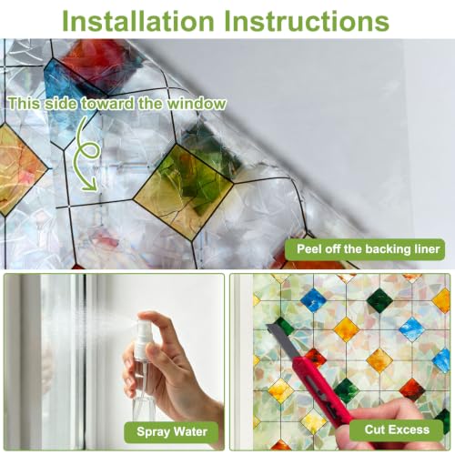 3D Stained Glass Window Privacy Film, No‑Glue Static Cling - Image 6