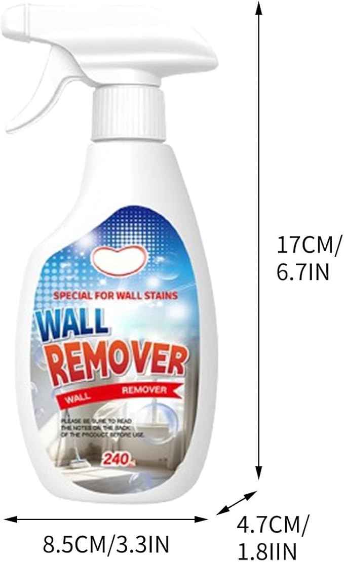 Highly Effective Removal Spray, 8.46 Fl.Oz Wall Cleaner Spray, Multi-Surface Cleaning Solution,Dirt, Dust And Stain Remover,for Wood,Tile,Fabric,Bathrooms,Kitchens (1, 8.12 fl.oz)
