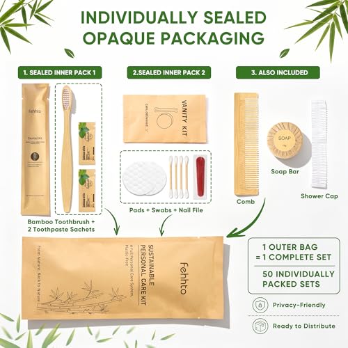 Personal Hygiene Kit Bulk 25 Sets, Travel Size Toiletry - Image 3