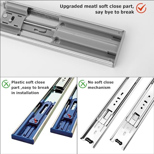 LONTAN 10 Pairs Soft Close Drawer Slides 18 Inch Heavy - Image 5