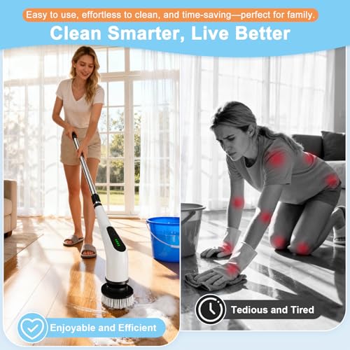 Electric Spin Scrubber, Electric Scrubber for Cleaning with 8 - Image 3