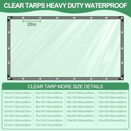 Clear Tarp 5x9ft Heavy Duty Waterproof Clear Tarps 14Mil - Image 6