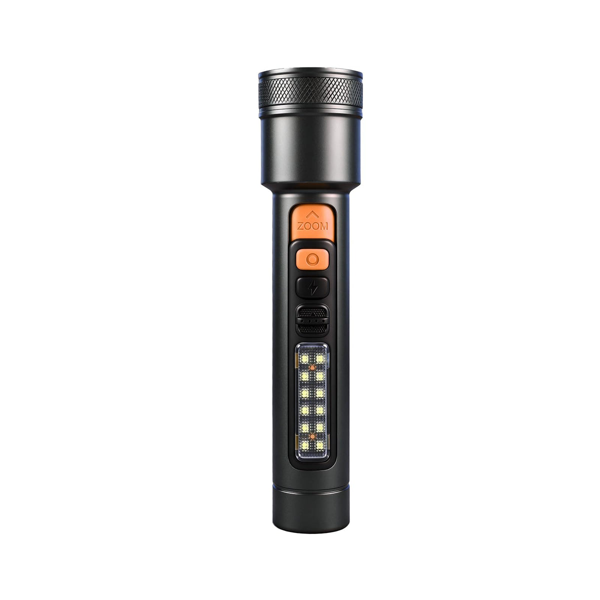 VAVOFO Rechargeable LED Flashlight, Gray & Orange - Image 1