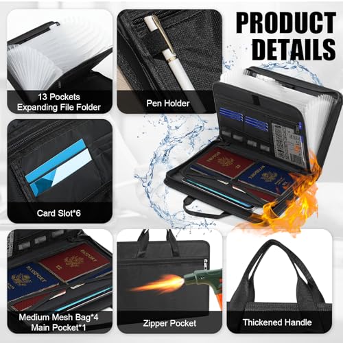 TaoBary Boat Document Holder Waterproof, 13 Pockets Fireproof - Image 4