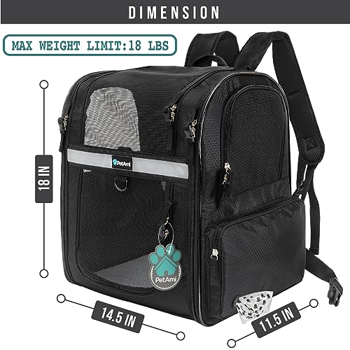 PetAmi Dog Backpack Carrier for Cats, 4-Way Entry Ventilated - Image 3