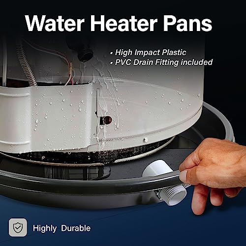 Everflow PWHP28 Plastic Water Heater Drain Pan with 1 in. - Image 5