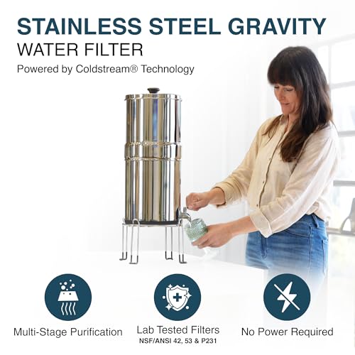 Armour 2.25G w/Stand - 0.2µm Stainless Steel Gravity Water Filter - Image 3