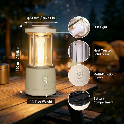 Lepro 1100LM Battery Powered LED Camping Lantern | Travel Essentials - Image 5