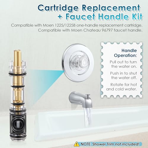 Cartridge Replacement and Faucet Handle Kit, Compatible - Image 4