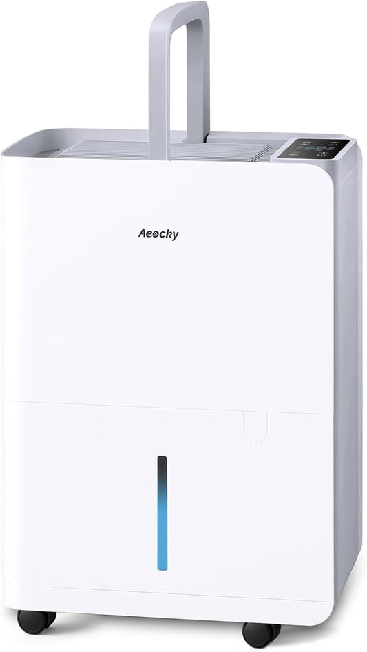 3500 Sq.Ft Basement Dehumidifier,AEOCKY Max 50 Pint/D Drain Hose Dehumidifier for Home,Bedroom,Bathroom,Room,Intelligent Humidistat,Quiet