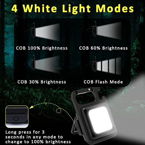 MAKDAK COB Rechargeable Keychain Flashlight 4Pack, High | Home Repair - Image 4