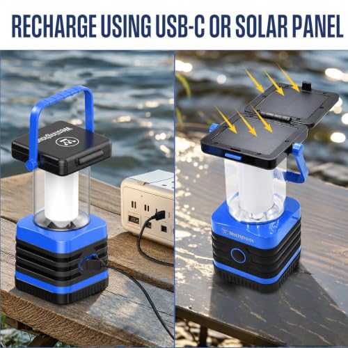 Solar Rechargeable Camping Lantern, 1000 Lumen LED Lantern - Image 4