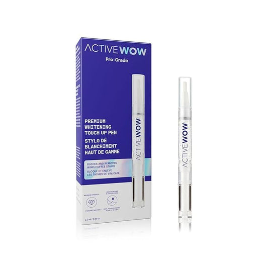 Active Wow 24K Whitening Pen for Teeth - Teeth Whitening Pen, Stain Remover, Gel Pen, Fluoride Free, No Sensitivity, Easy to Use - Mint