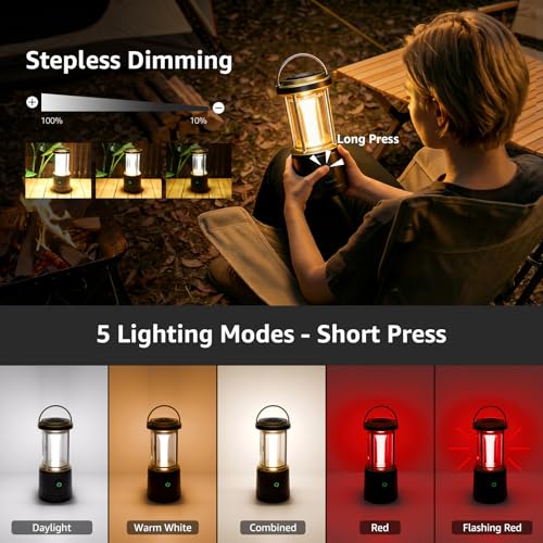 Lepro 1100LM Battery Powered LED Camping Lantern | Travel Essentials - Image 3