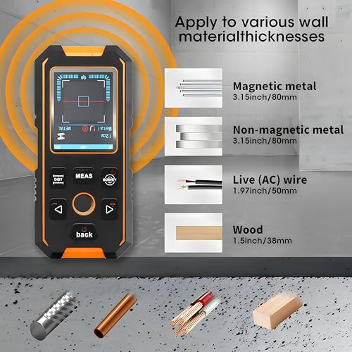 Stud Finder Wall Scanner, 5-in-1 Wall Detector with Laser Measure - Image 3