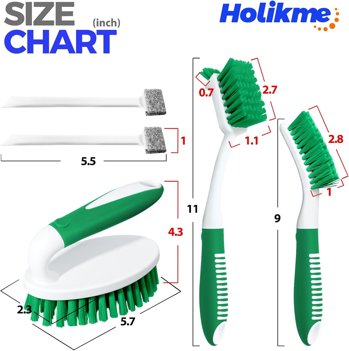 5 Pack Cleaning Scrub Brushes, Kitchen & Floor Cleaning Brushes, Durable Handheld Brush Set For Tile, Grout, Sink & Home - Image 7