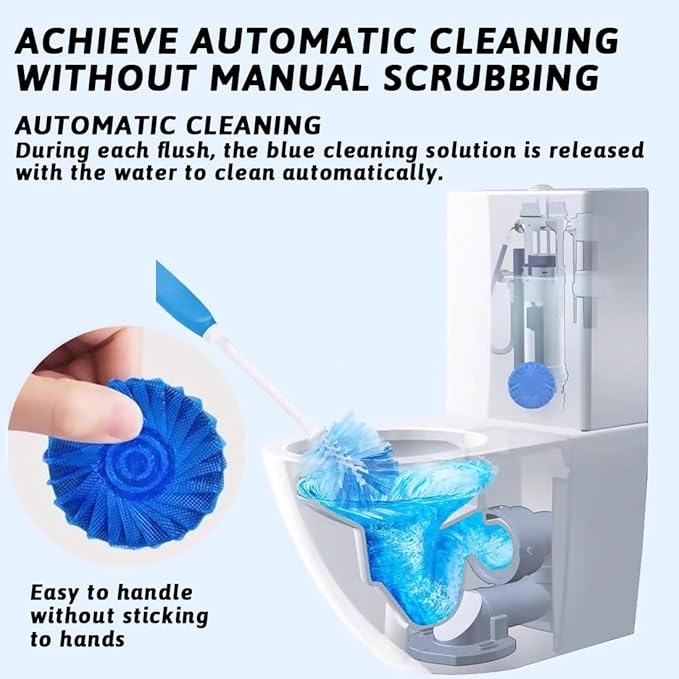 （18 Count） Automatic Toilet Cleaner Tablets, Toilet Bowl Cleaner Tablets, Bathroom Toilet Tank Cleaner，Blue Cleaning Tabs for Bathroom Tank