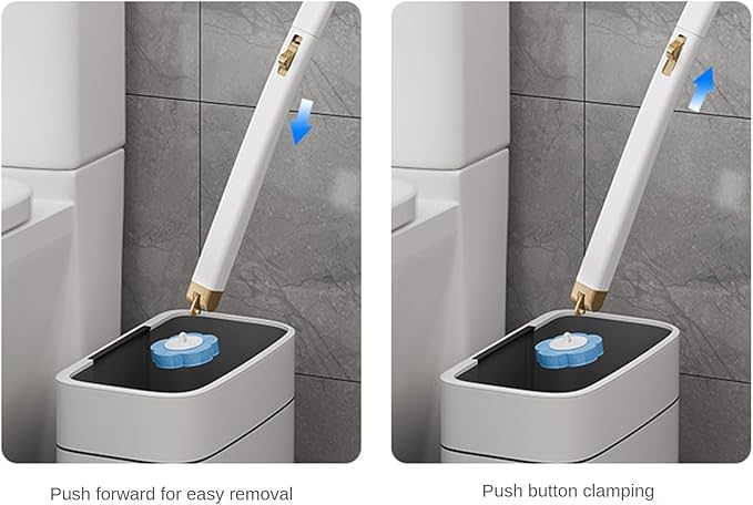 Toilet Brush Holder Set with 18PCS Toilet Brush Refills, Disposable Set (White)
