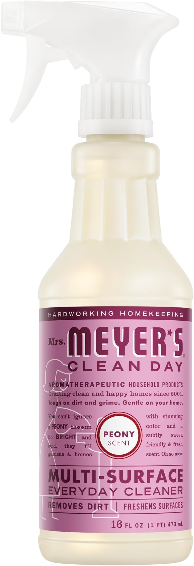 MRS. MEYER'S CLEAN DAY Multi-Surface Everyday Cleaner, Peony Scent, 16 Fl Oz Bottle
