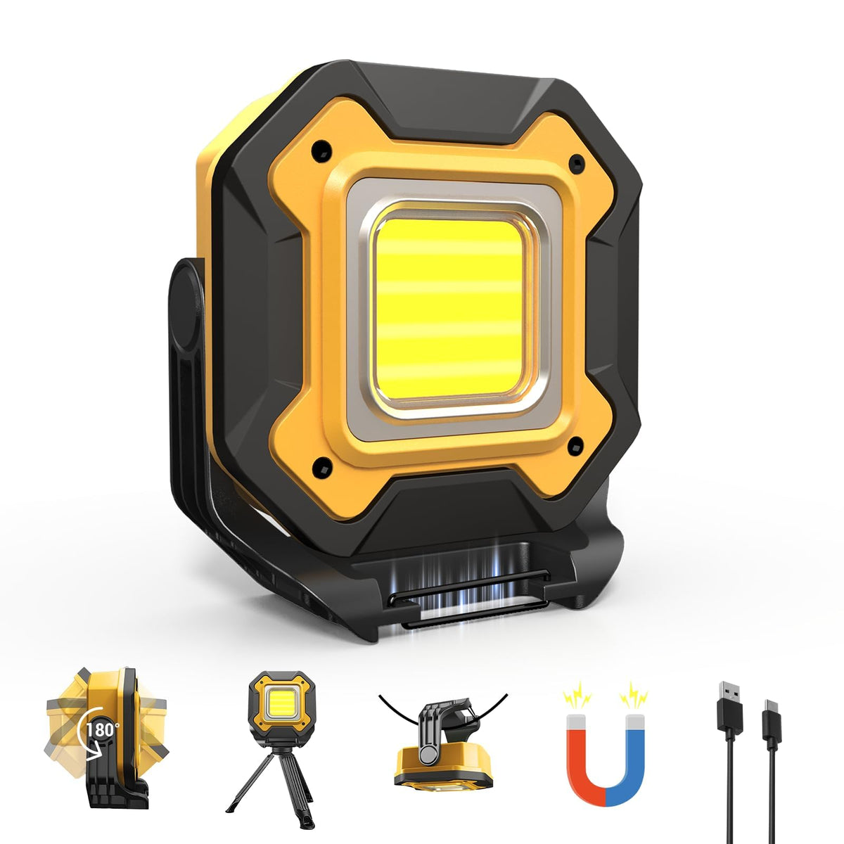 Rechargeable LED Work Light, 6000mAh 16 Hours Long-Lasting - Image 1