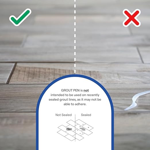 Grout Pen White Grout Paint: Waterproof Tile Paint Grout Refresh Restorer for Floor, Kitchen & Bathroom Shower Tiles - White - Can Size for Larger Projects - 125ml (4.2oz)