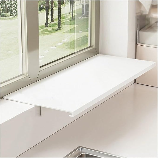 AWSAD Window Sill Extender 24x10in Countertop Extension Board with Magnetic Base Carbon Steel Ledge Plant Shelf for Kitchen, Bathroom (White, 23.6x9.8in)