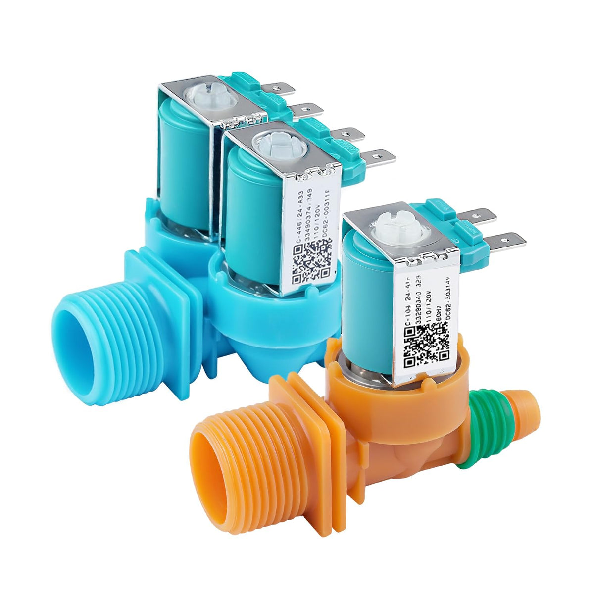 2 Pack Washer Water Inlet Valve Hot and Cold Compatible - Image 1
